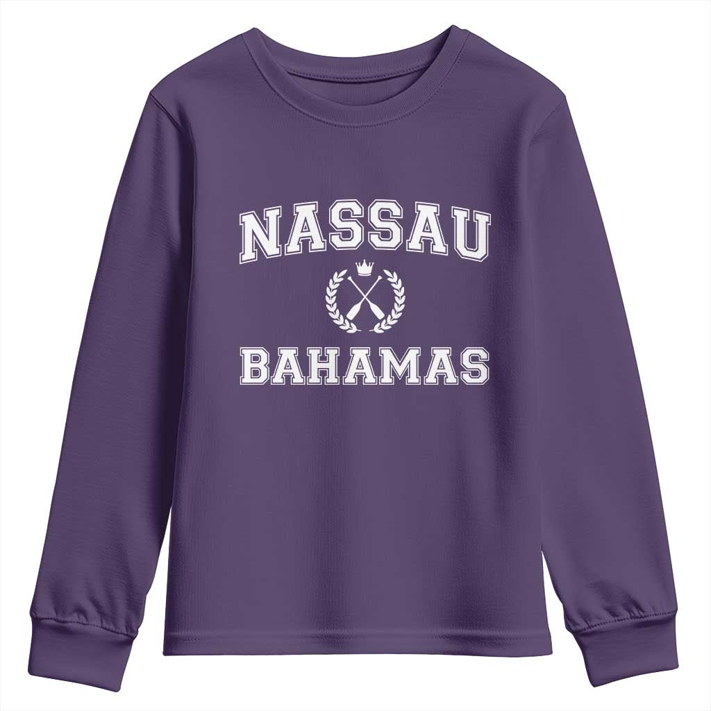 Nassau Souvenir Youth Sweatshirt Bahamas Rowing Beach Summer Vacation - Wonder Print Shop