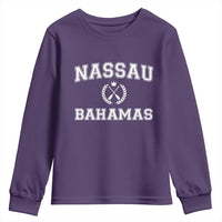 Nassau Souvenir Youth Sweatshirt Bahamas Rowing Beach Summer Vacation - Wonder Print Shop