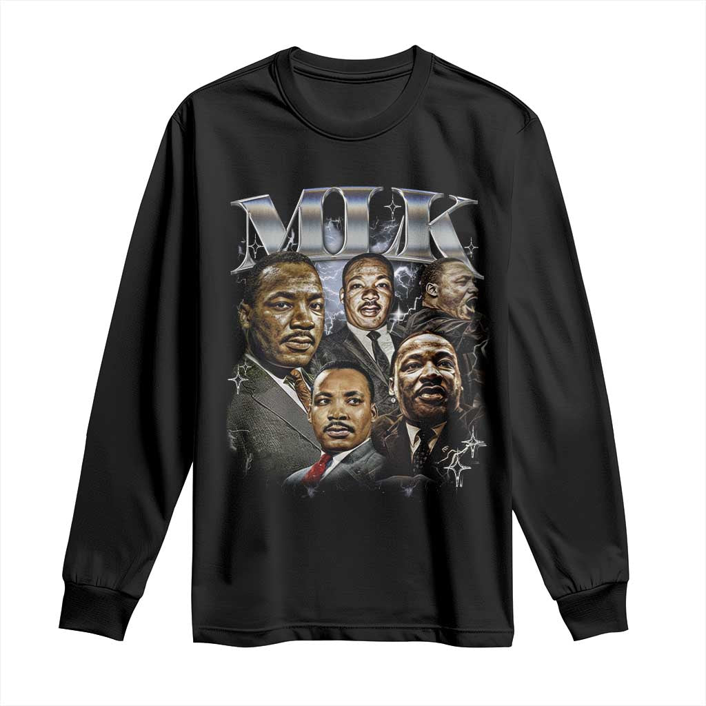 Martin Luther King Long Sleeve Shirt Black History Month Pride MLK Bootleg Rap Tee