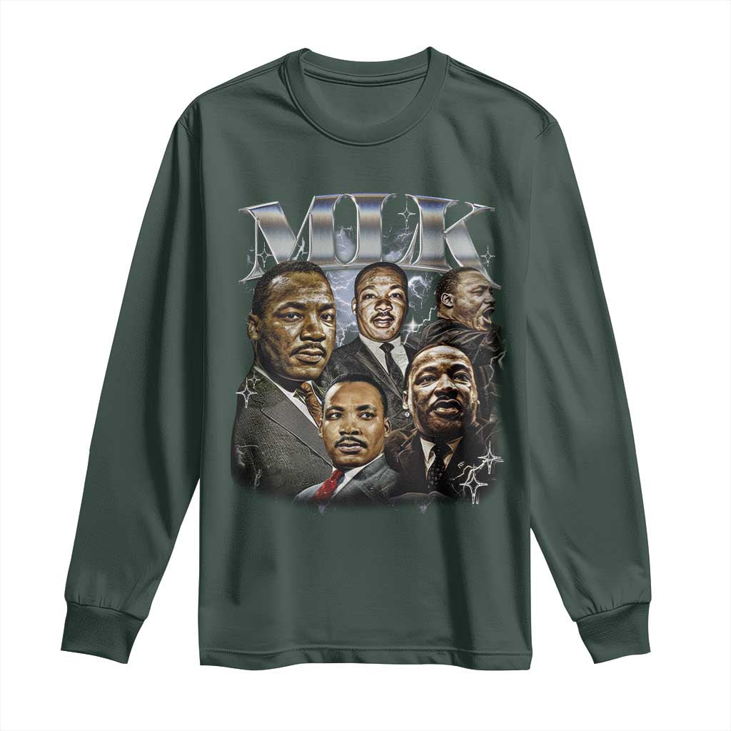 Martin Luther King Long Sleeve Shirt Black History Month Pride MLK Bootleg Rap Tee