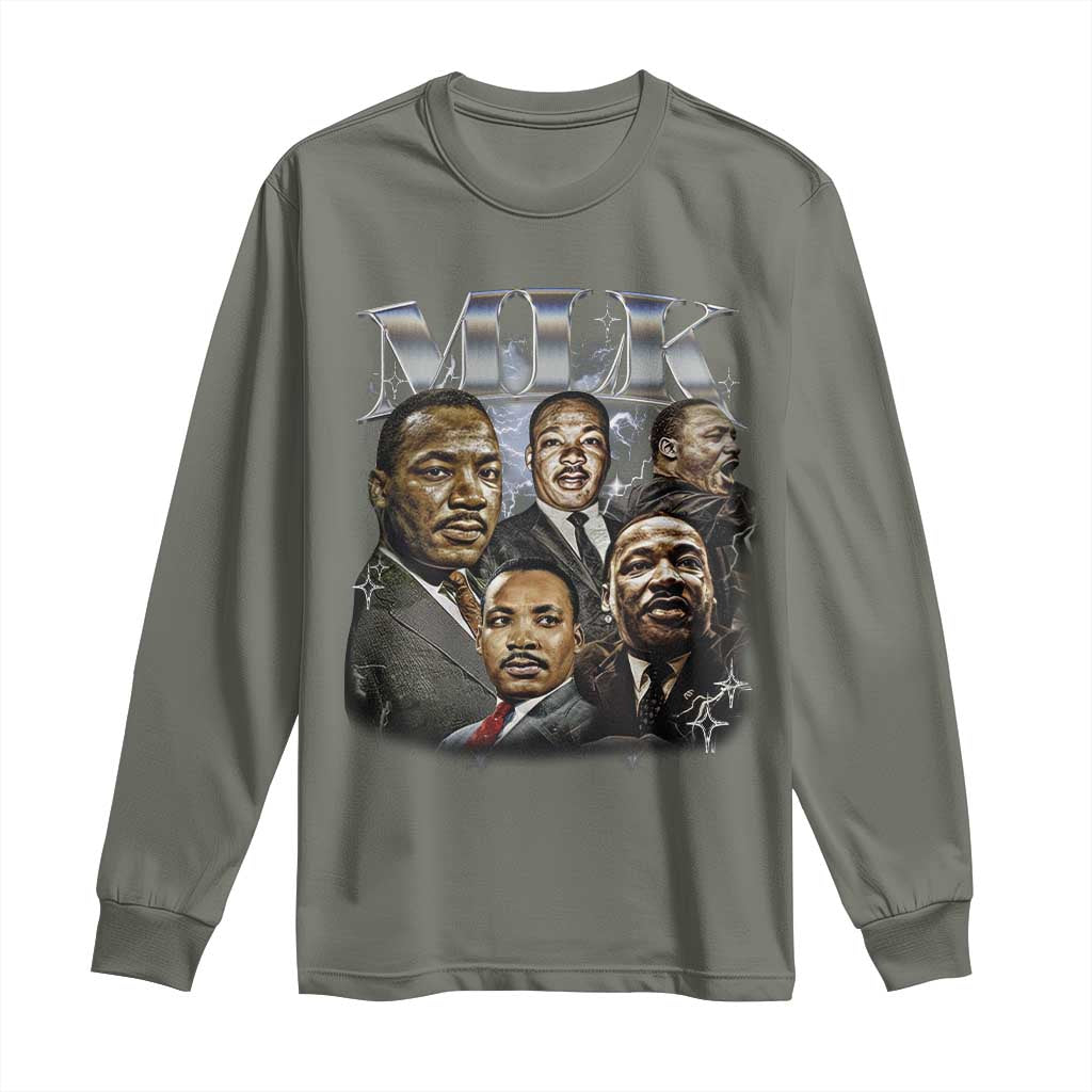 Martin Luther King Long Sleeve Shirt Black History Month Pride MLK Bootleg Rap Tee