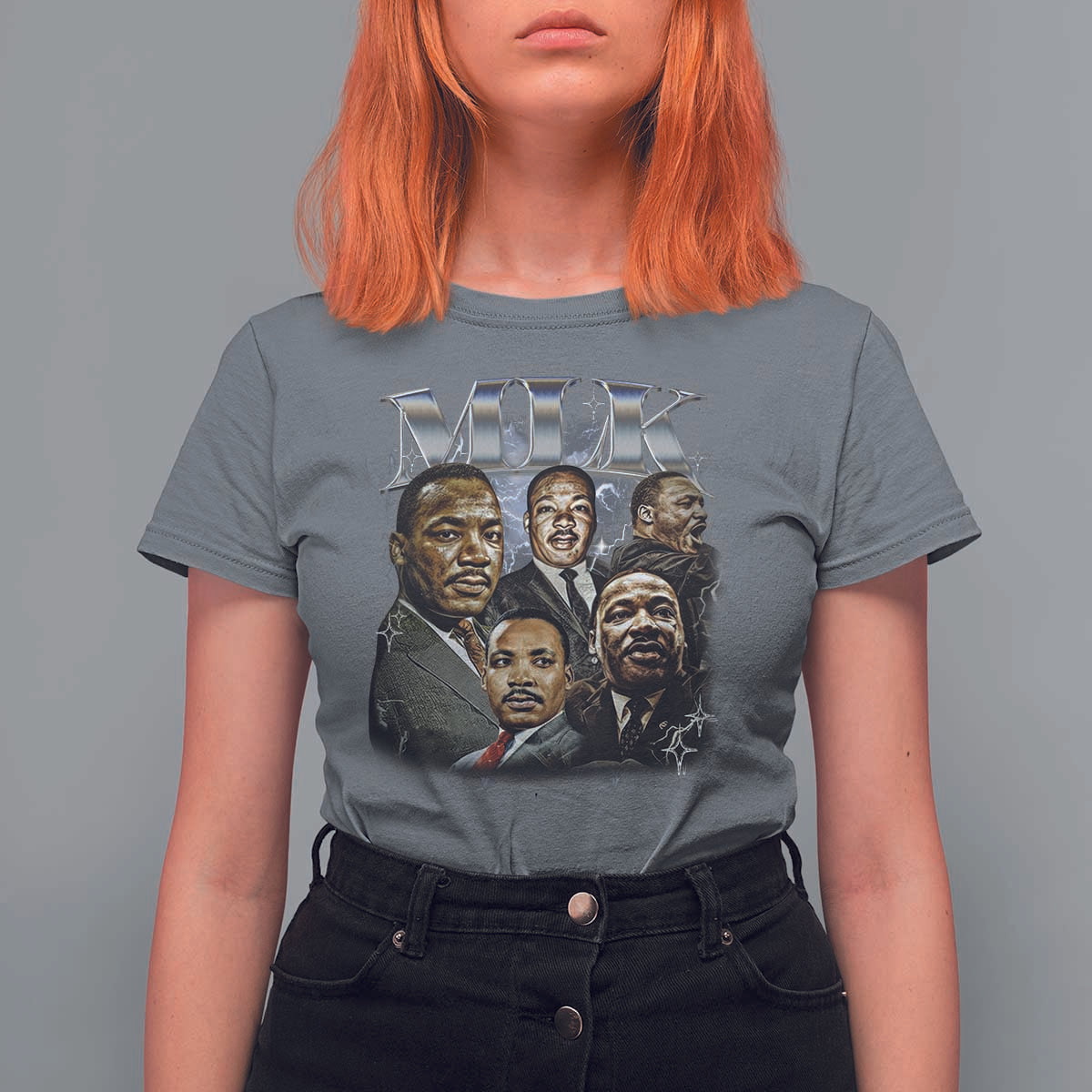 Martin Luther King T Shirt For Women Black History Month Pride MLK Bootleg Rap Tee