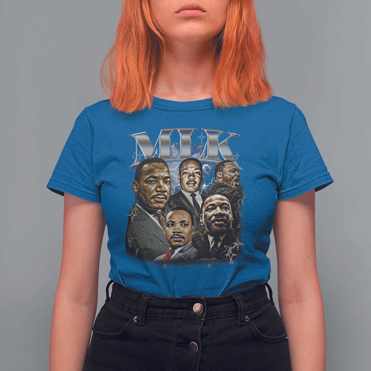 Martin Luther King T Shirt For Women Black History Month Pride MLK Bootleg Rap Tee