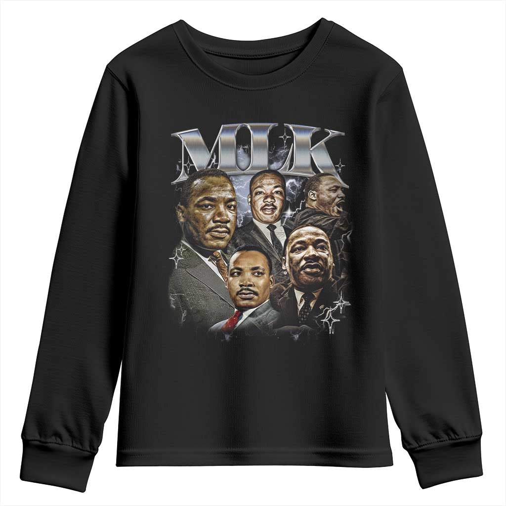 Martin Luther King Youth Sweatshirt Black History Month Pride MLK Bootleg Rap Tee