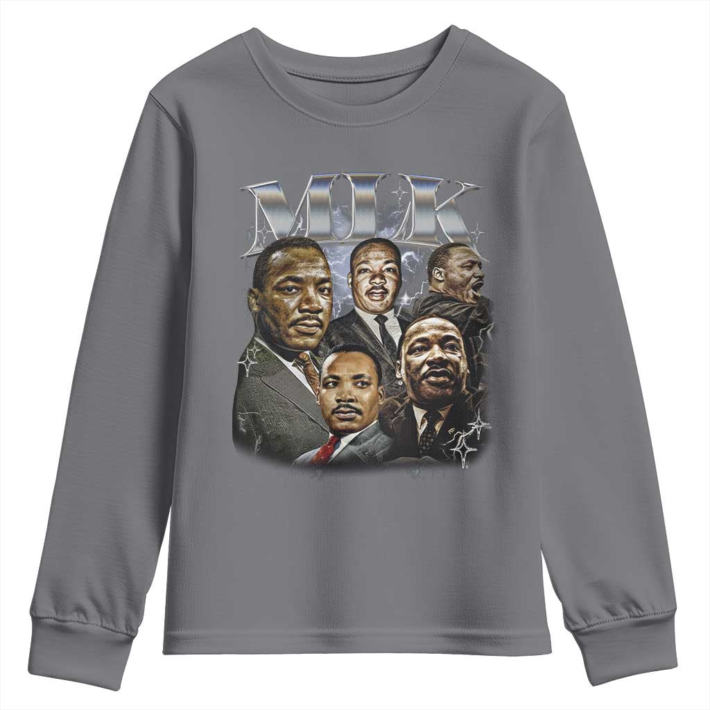Martin Luther King Youth Sweatshirt Black History Month Pride MLK Bootleg Rap Tee