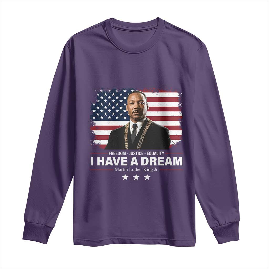 Martin Luther King Long Sleeve Shirt I Have A Dream Freedom Justice Equality MLK Day Black History Month