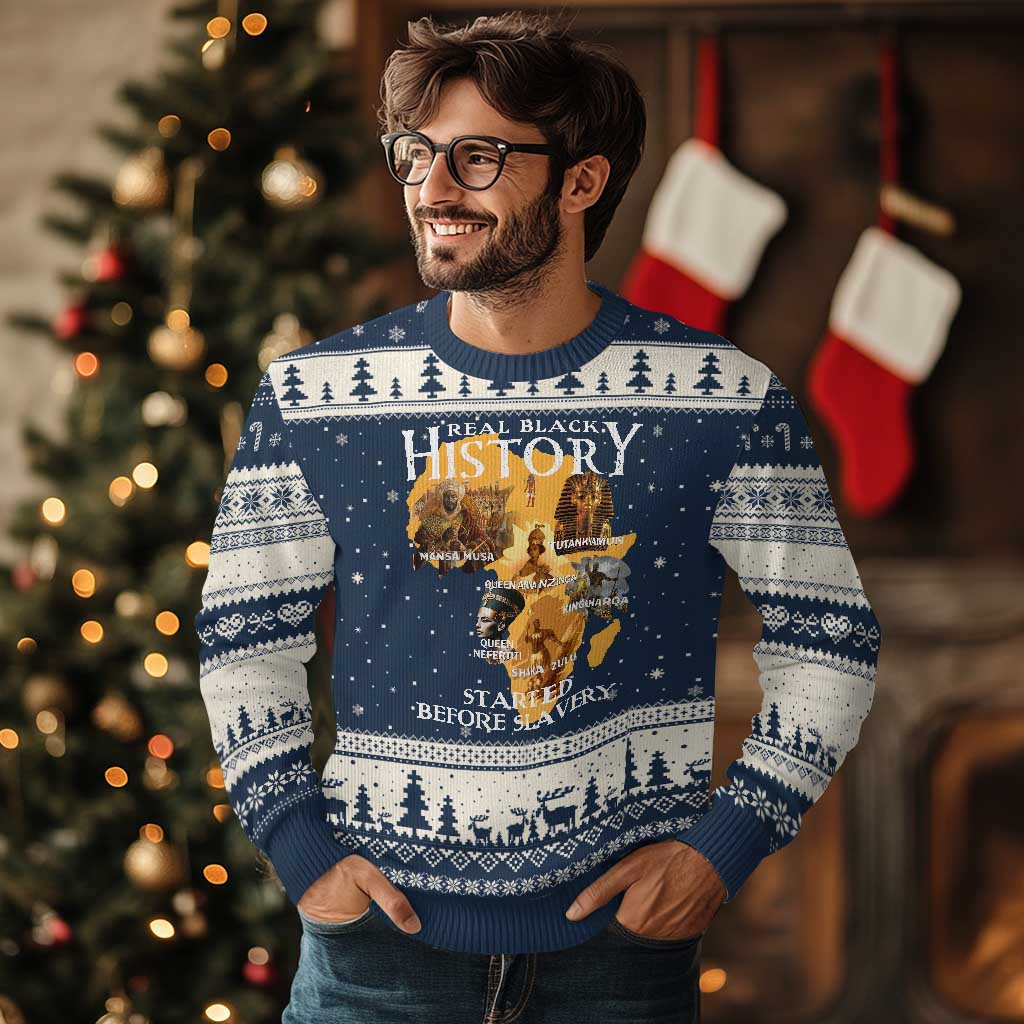 Black History Ugly Christmas Sweater Didnt Start With Slavery - Wonder Print Shop