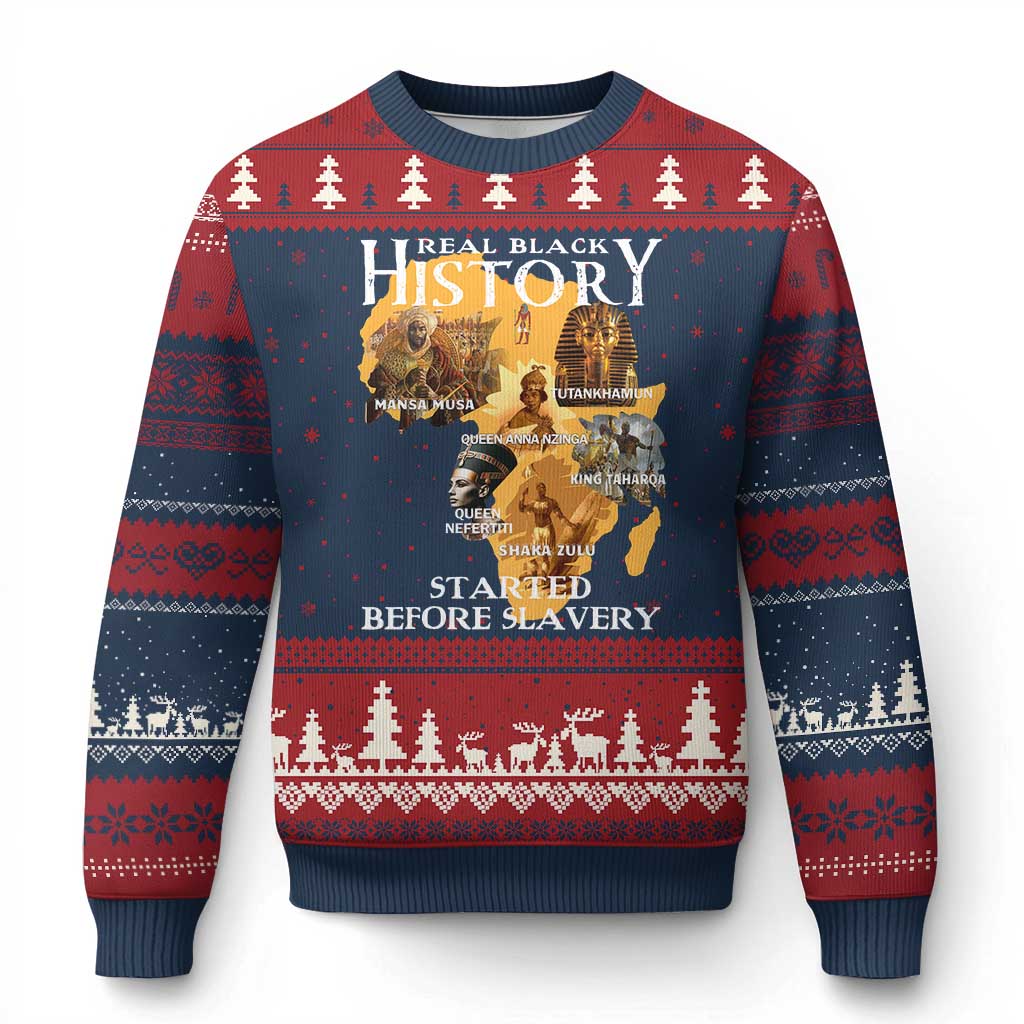 Black History Ugly Christmas Sweater Didnt Start With Slavery - Wonder Print Shop