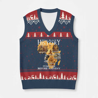 Black History V-Neck Knit Sweater Vest Didnt Start With Slavery - Wonder Print Shop