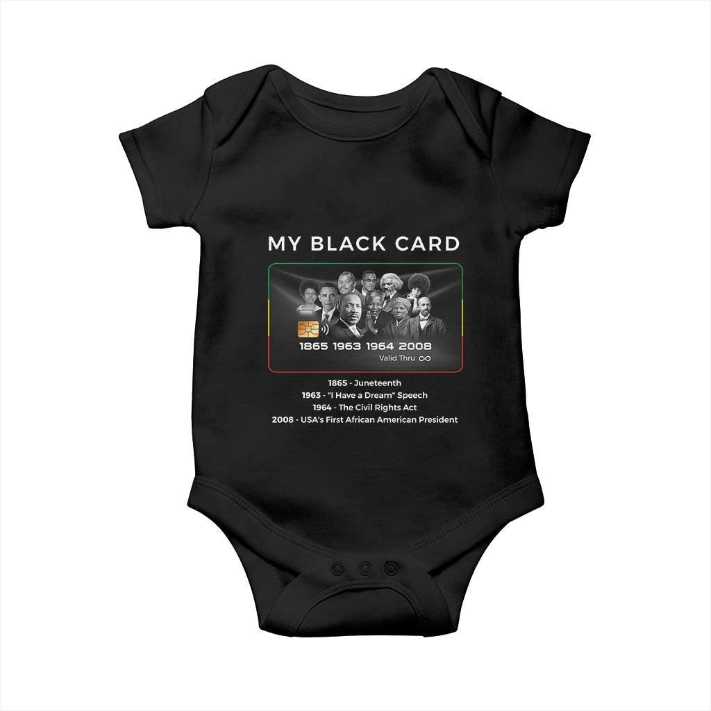 My Black Card Baby Onesie African American Civil Rights Leaders Black History TS10