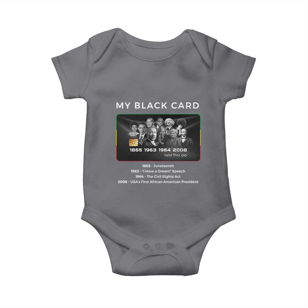 My Black Card Baby Onesie African American Civil Rights Leaders Black History TS10