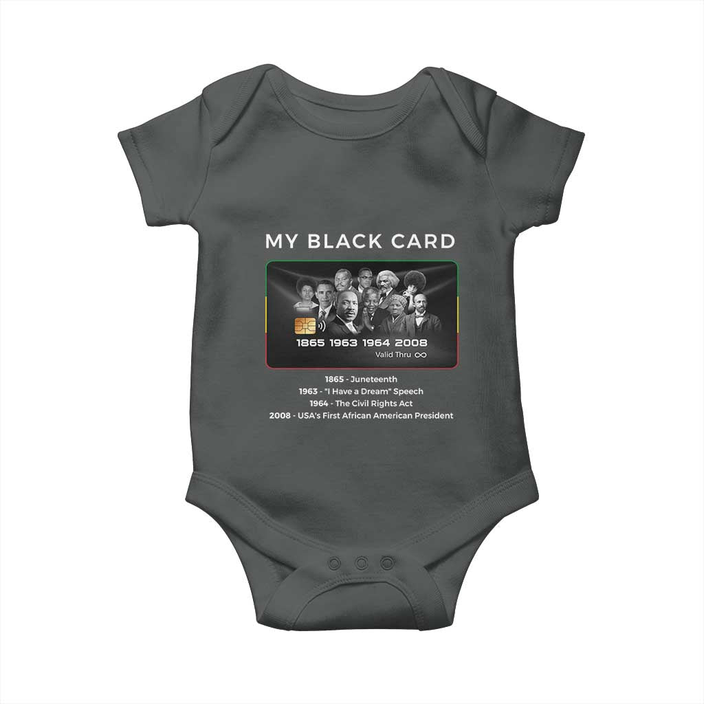 My Black Card Baby Onesie African American Civil Rights Leaders Black History TS10