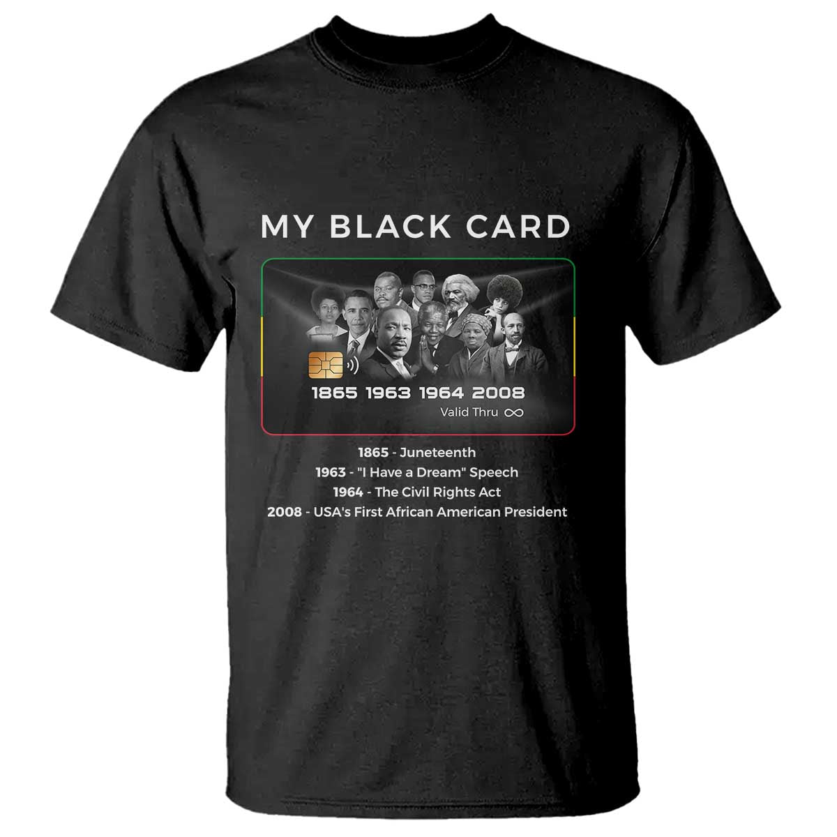 My Black Card T Shirt African American Civil Rights Leaders Black History TS10
