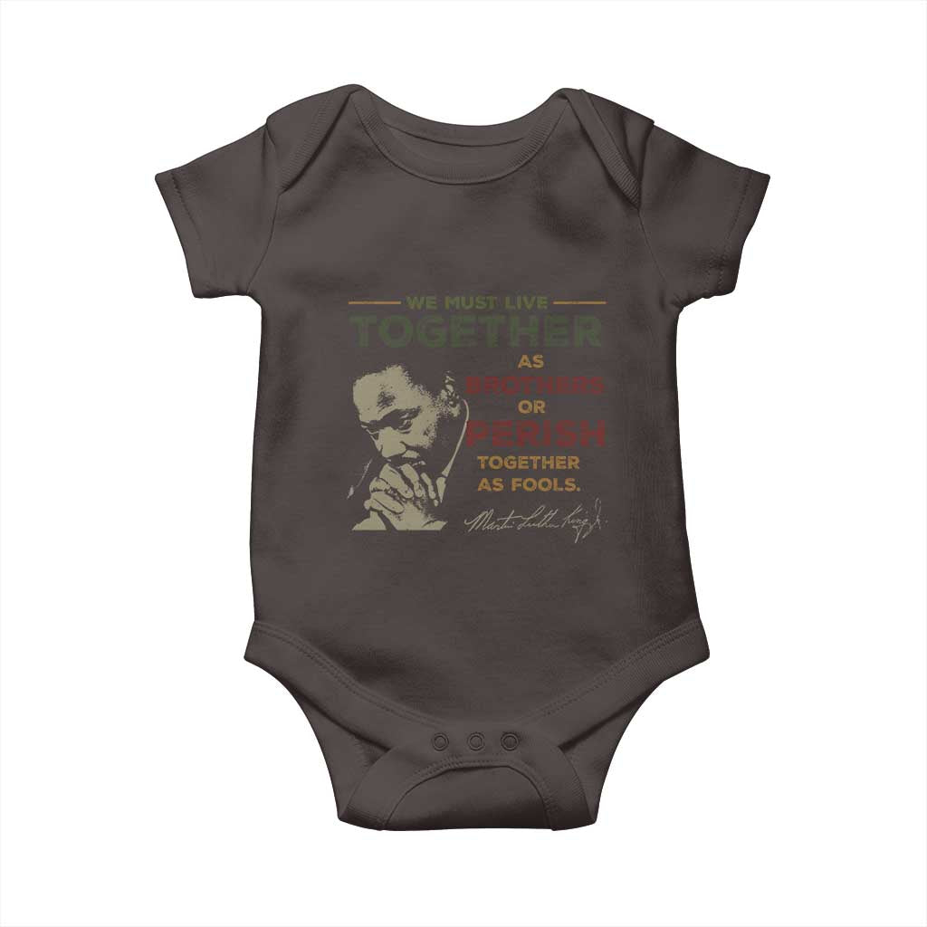 Martin Luther King Jr. Baby Onesie Live Together MLK Day Black History Month