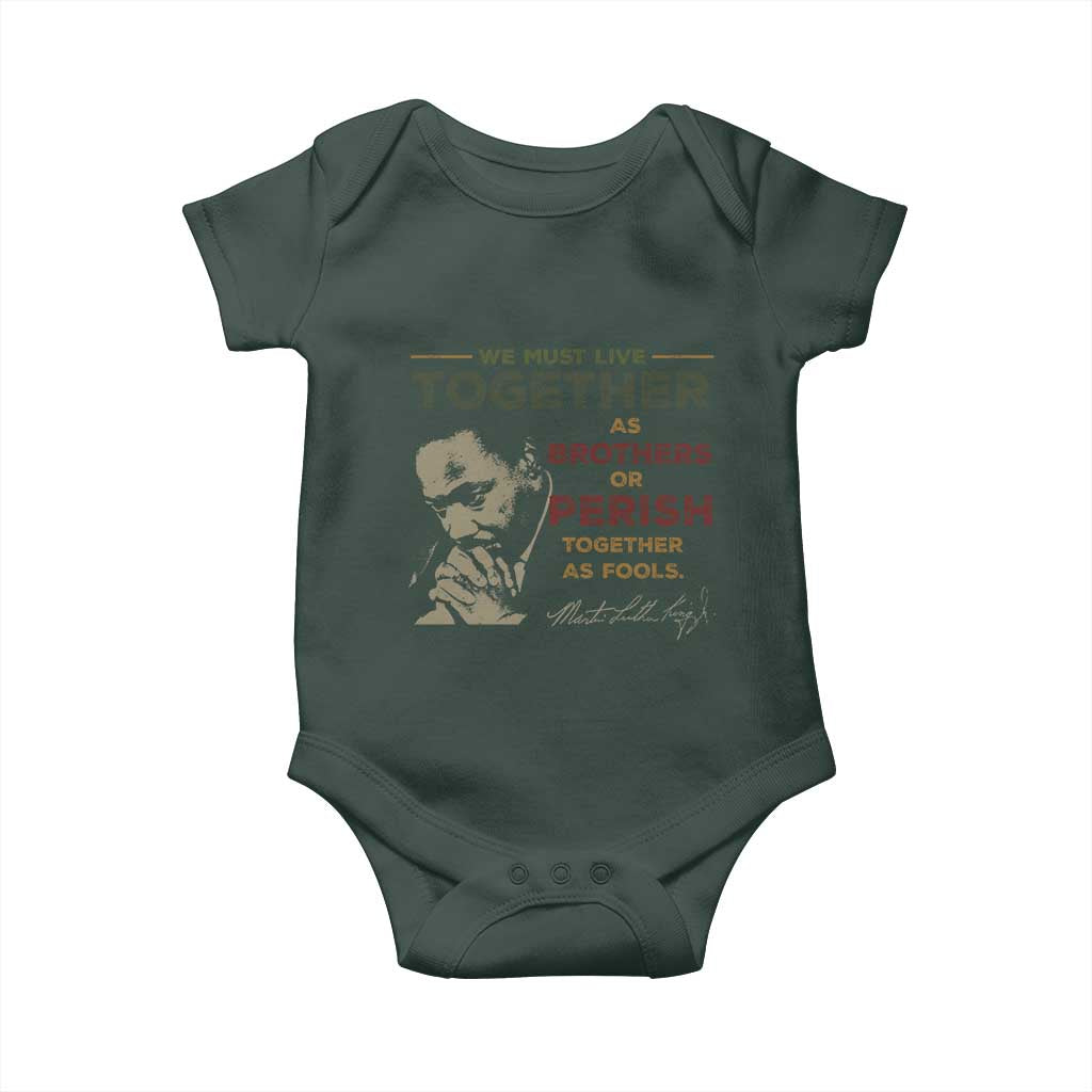 Martin Luther King Jr. Baby Onesie Live Together MLK Day Black History Month