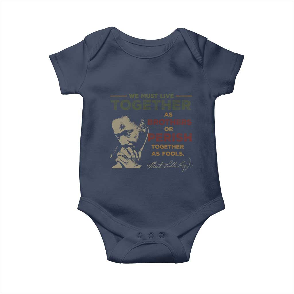 Martin Luther King Jr. Baby Onesie Live Together MLK Day Black History Month