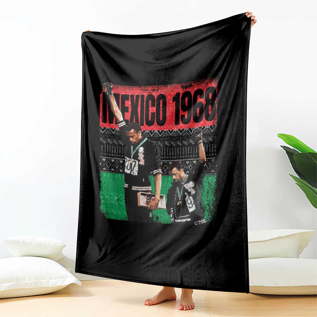 Black Power Salute 1968 Throw Blanket Black History Month Civil Rights Movement - Wonder Print Shop