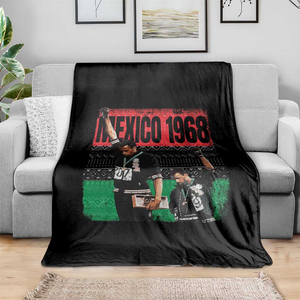 Black Power Salute 1968 Throw Blanket Black History Month Civil Rights Movement - Wonder Print Shop