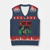 Black Power Salute 1968 V-Neck Knit Sweater Vest Black History Month Civil Rights Movement - Wonder Print Shop