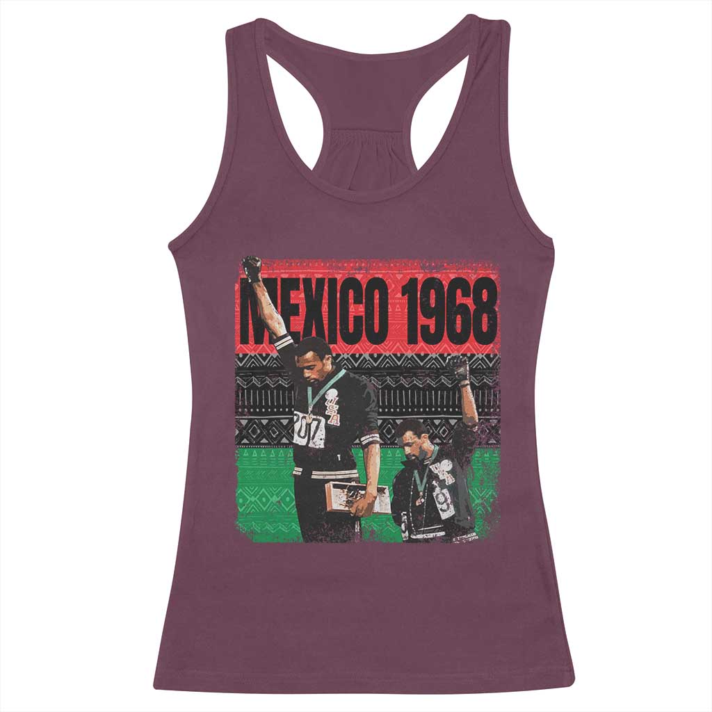 Black Power Salute 1968 Racerback Tank Top Black History Month Civil Rights Movement - Wonder Print Shop