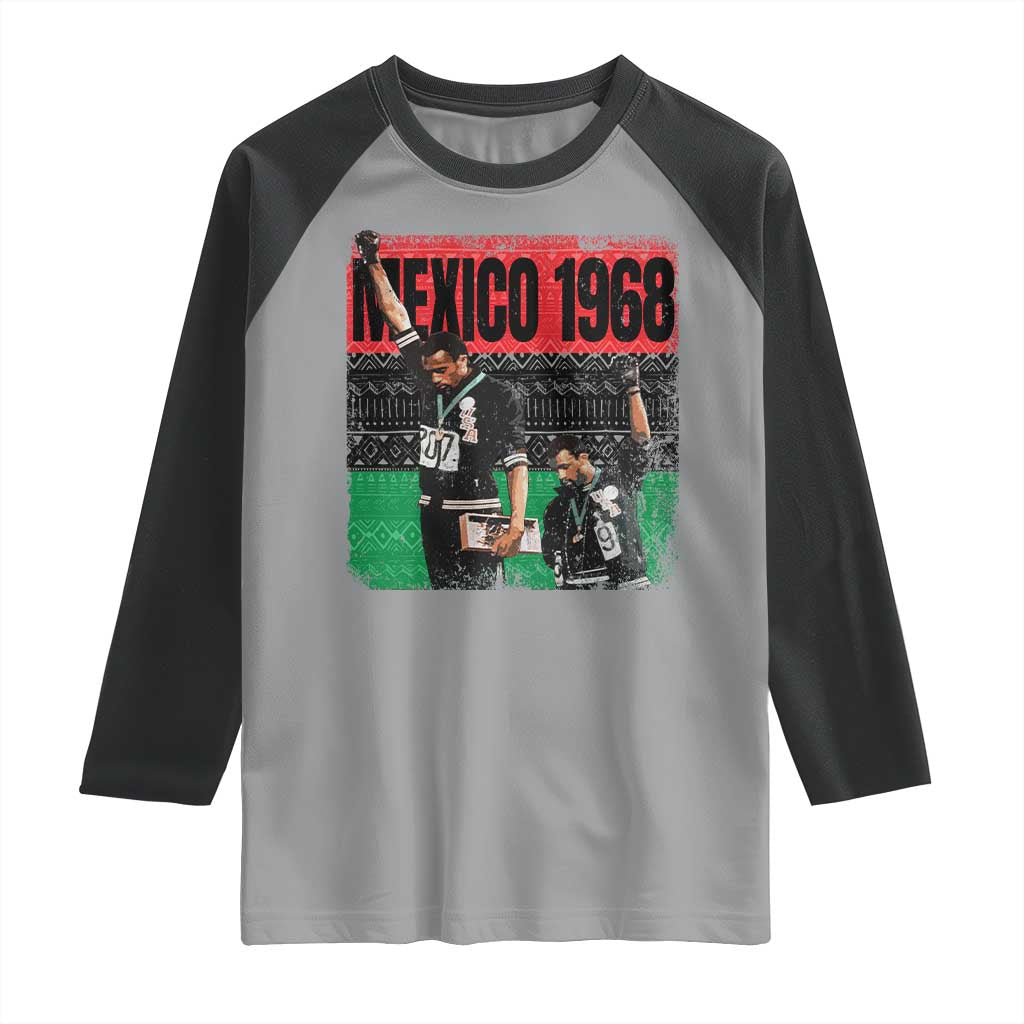 Black Power Salute 1968 Raglan Shirt Black History Month Civil Rights Movement - Wonder Print Shop
