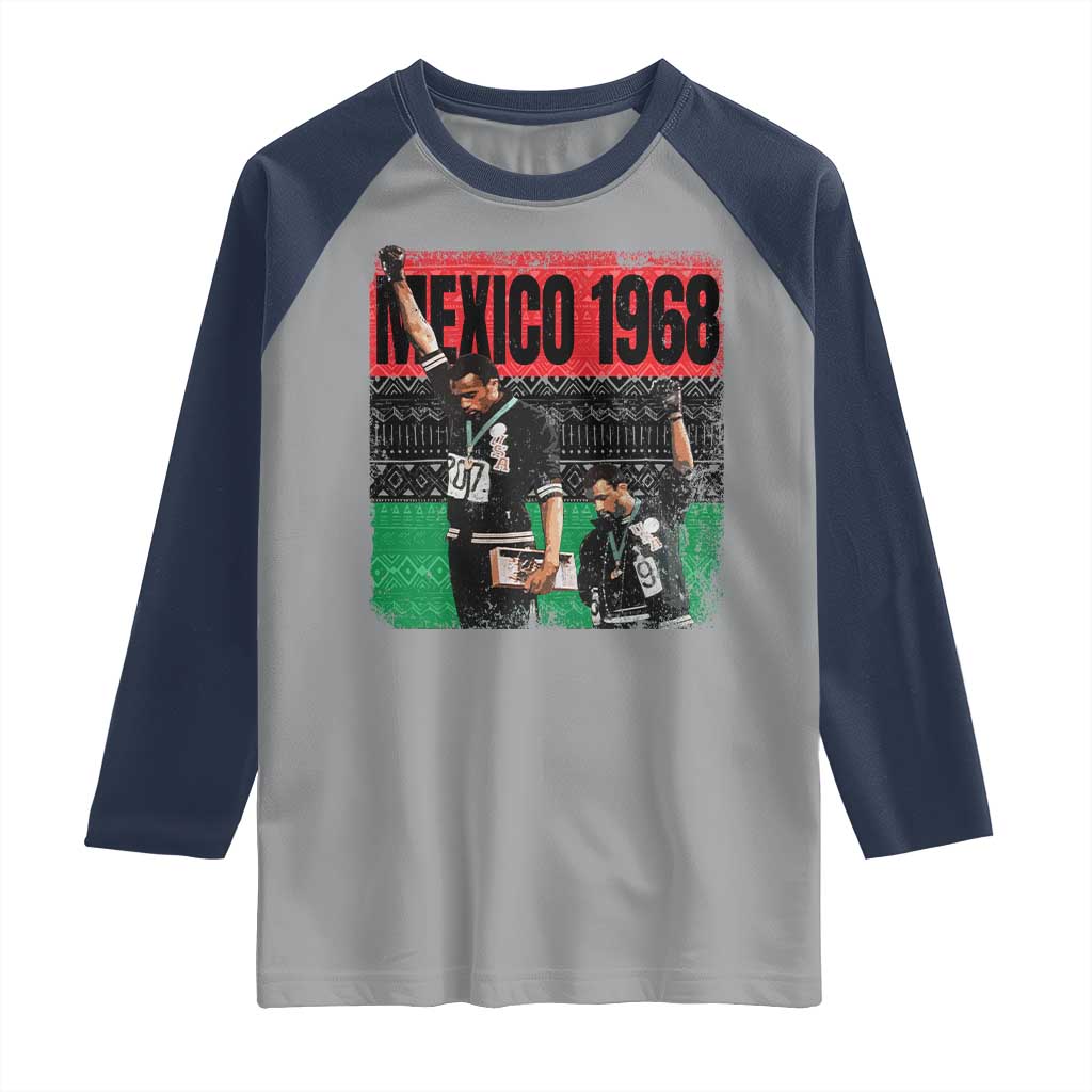 Black Power Salute 1968 Raglan Shirt Black History Month Civil Rights Movement - Wonder Print Shop