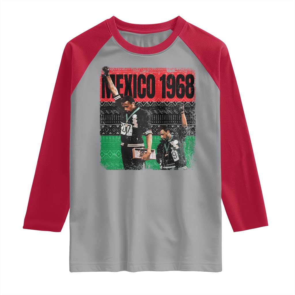 Black Power Salute 1968 Raglan Shirt Black History Month Civil Rights Movement - Wonder Print Shop