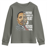 Martin Luther King Jr. Youth Sweatshirt Civil Rights Injustice Anywhere Is a Threat To Justice Everywhere