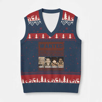 Black Female Empowerment V-Neck Knit Sweater Vest Wanted Well Behaved Women Seldom Make History - Wonder Print Shop