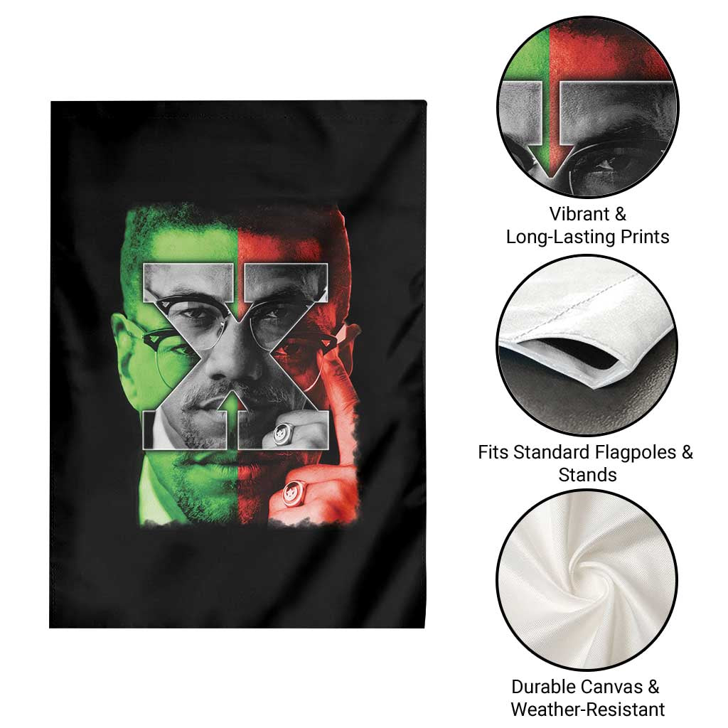 Malcolm X Garden Flag Black History Month - Wonder Print Shop