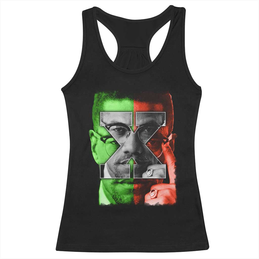 Malcolm X Racerback Tank Top Black History Month - Wonder Print Shop