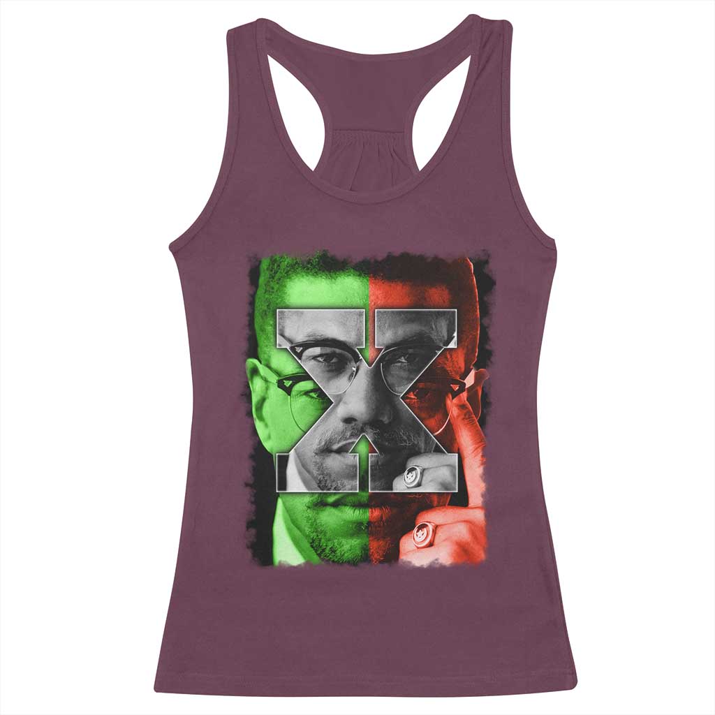 Malcolm X Racerback Tank Top Black History Month - Wonder Print Shop