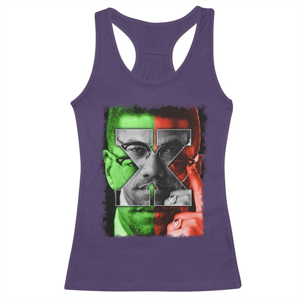Malcolm X Racerback Tank Top Black History Month - Wonder Print Shop