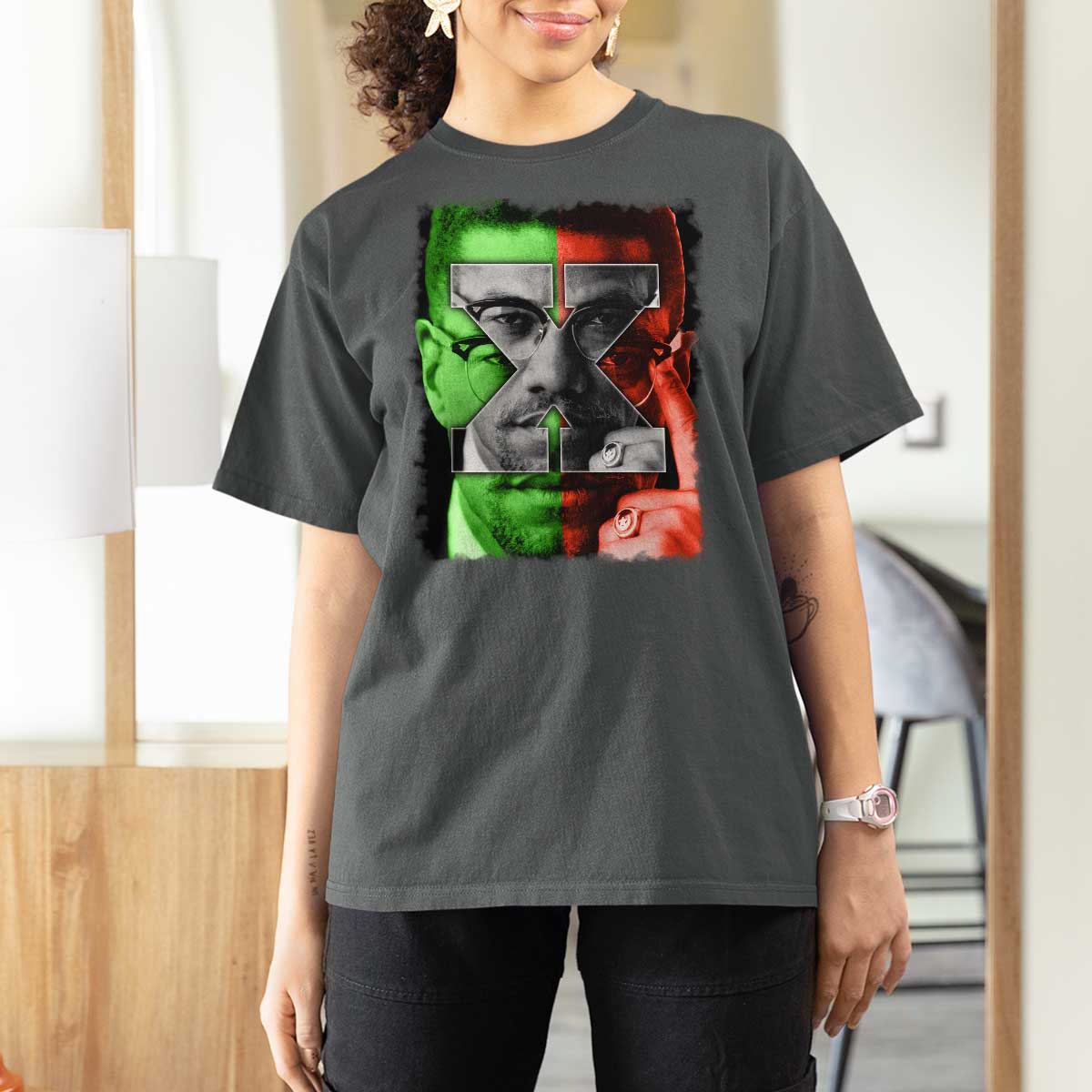 Malcolm X T Shirt For Women Black History Month - Wonder Print Shop