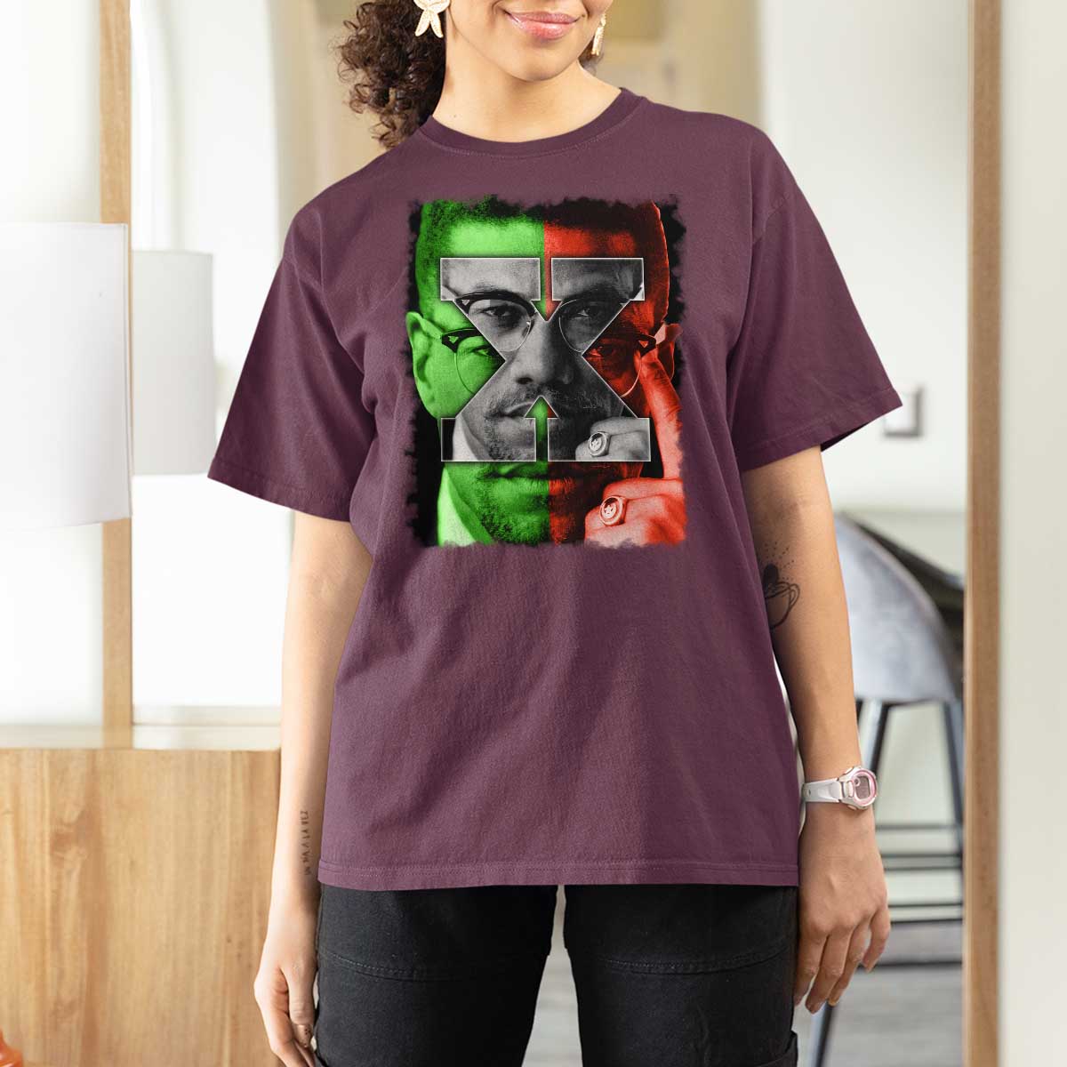 Malcolm X T Shirt For Women Black History Month - Wonder Print Shop