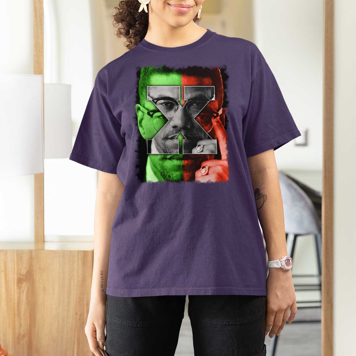 Malcolm X T Shirt For Women Black History Month - Wonder Print Shop