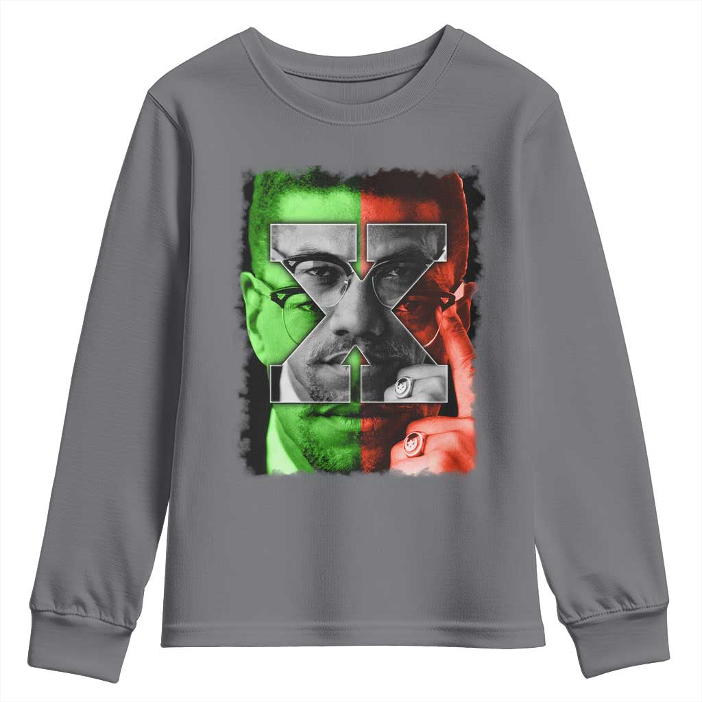 Malcolm X Youth Sweatshirt Black History Month - Wonder Print Shop