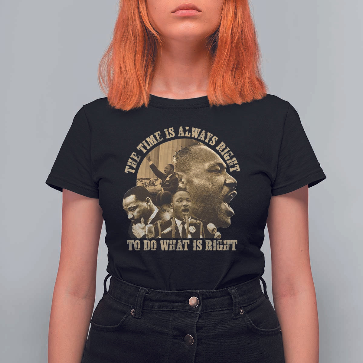 Martin Luther King T Shirt For Women The Time Is Always Right To Do What Is Right Retro