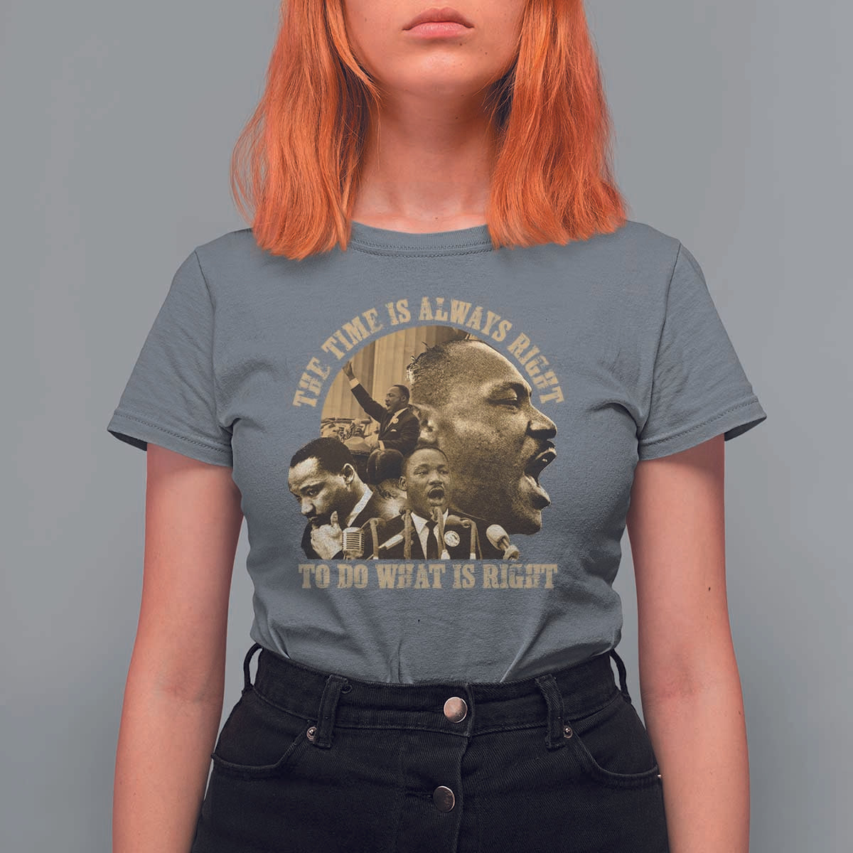 Martin Luther King T Shirt For Women The Time Is Always Right To Do What Is Right Retro