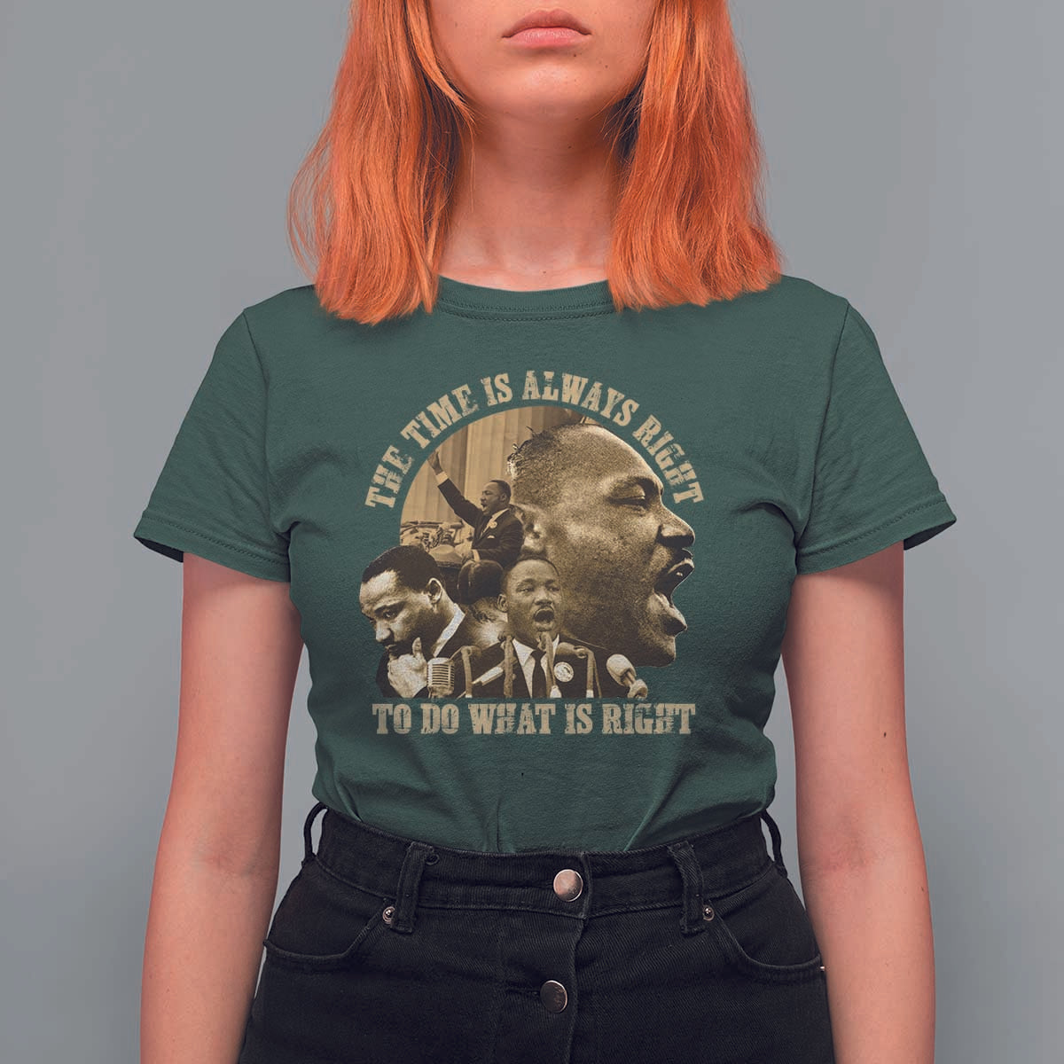 Martin Luther King T Shirt For Women The Time Is Always Right To Do What Is Right Retro