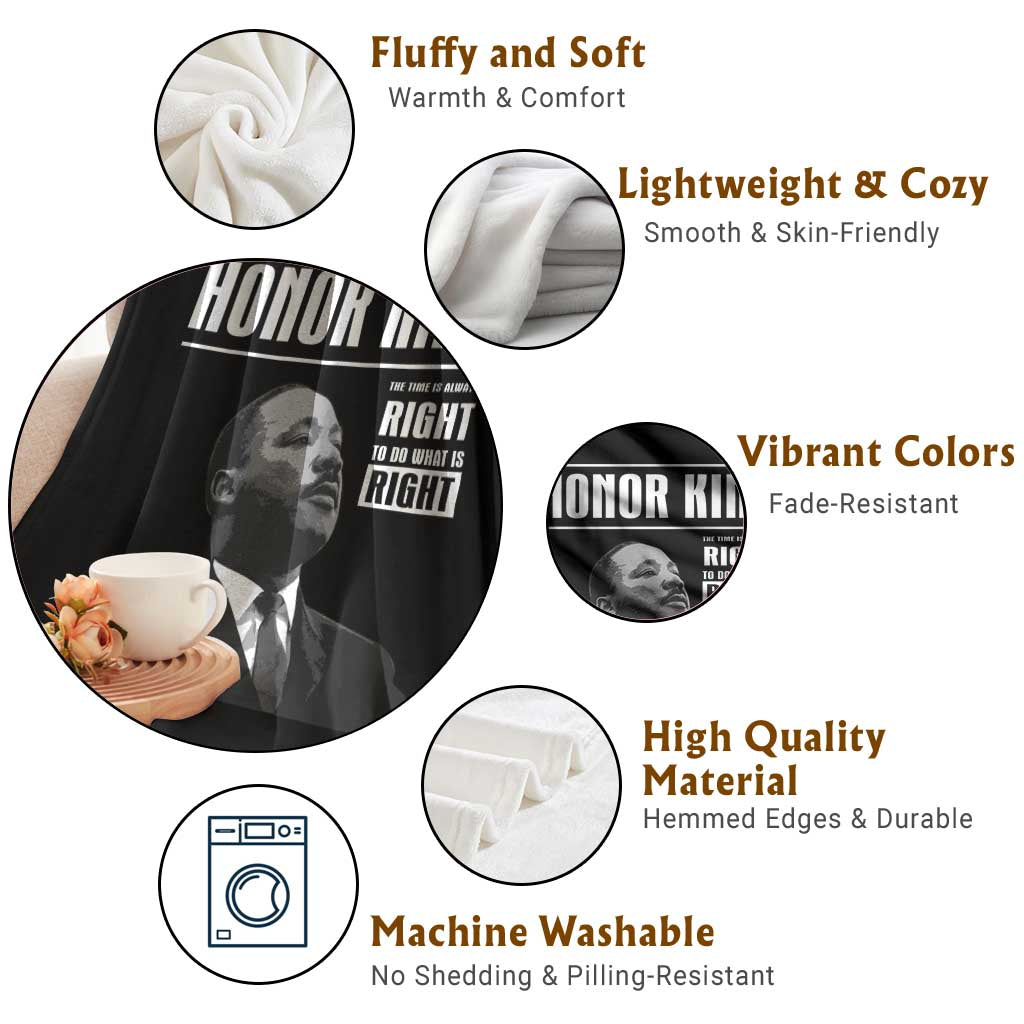 Martin Luther King Throw Blanket The Time Is Always Right To Do What Is Right - Wonder Print Shop