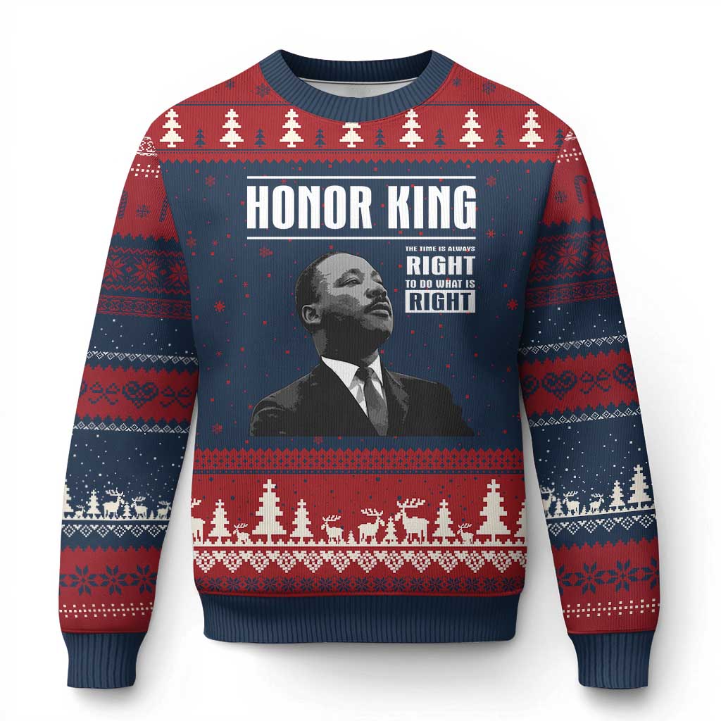 Martin Luther King Ugly Christmas Sweater The Time Is Always Right To Do What Is Right - Wonder Print Shop