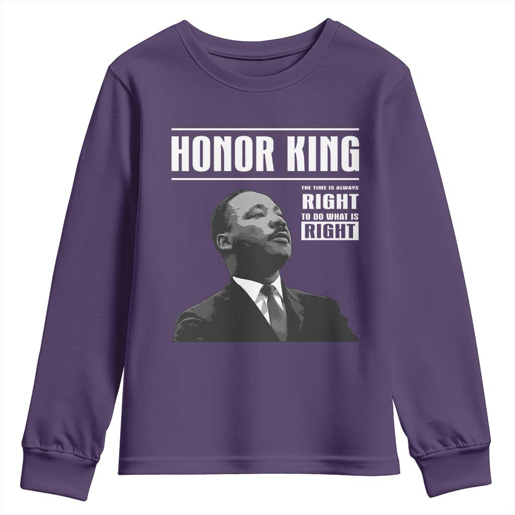 Martin Luther King Youth Sweatshirt The Time Is Always Right To Do What Is Right - Wonder Print Shop
