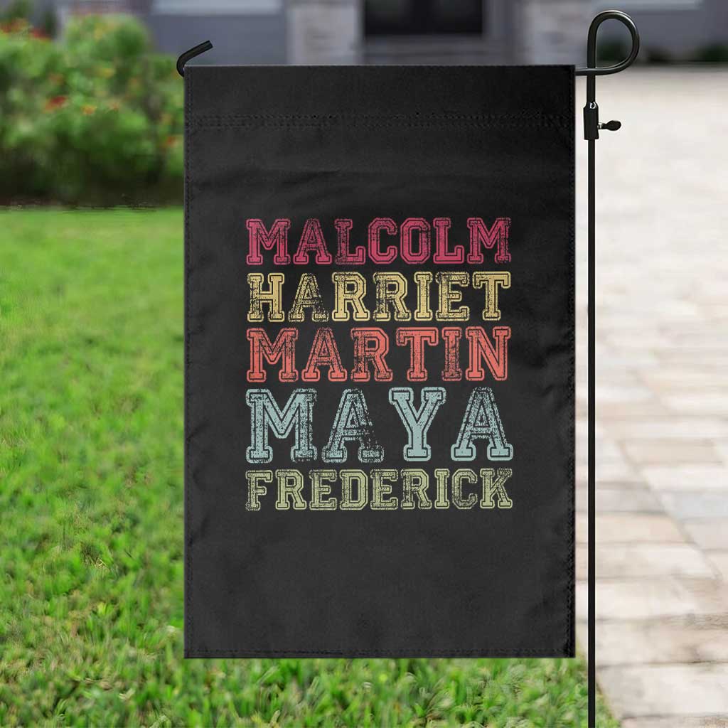 Black History Month Garden Flag Malcolm Harriet Martin Maya Frederick Civil Right Leaders - Wonder Print Shop
