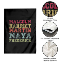 Black History Month Garden Flag Malcolm Harriet Martin Maya Frederick Civil Right Leaders - Wonder Print Shop
