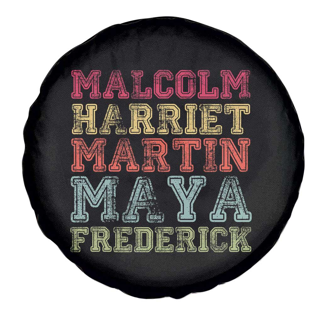 Black History Month Spare Tire Cover Malcolm Harriet Martin Maya Frederick Civil Right Leaders - Wonder Print Shop