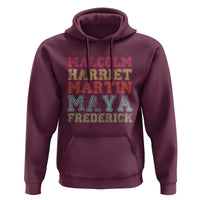 Black History Month Hoodie Malcolm Harriet Martin Maya Frederick Civil Right Leaders - Wonder Print Shop