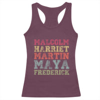 Black History Month Racerback Tank Top Malcolm Harriet Martin Maya Frederick Civil Right Leaders - Wonder Print Shop