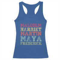 Black History Month Racerback Tank Top Malcolm Harriet Martin Maya Frederick Civil Right Leaders - Wonder Print Shop