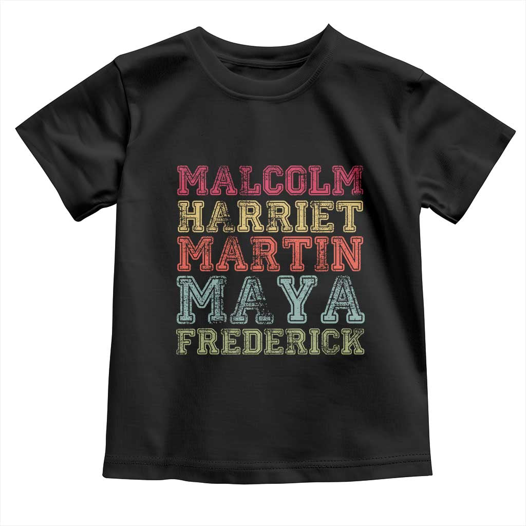 Black History Month Toddler T Shirt Malcolm Harriet Martin Maya Frederick Civil Right Leaders - Wonder Print Shop